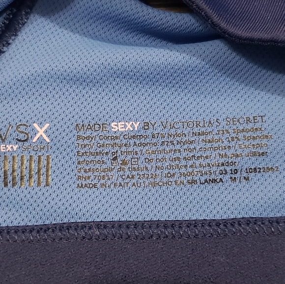 Victoria Secret Razorback Sports Bra Medium Blue Bra - Picture 3 of 3